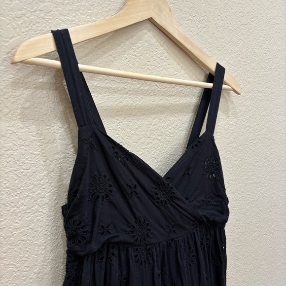 Zara Black Openwork Eyelet Embroidery Dress Size Medium - Picture 11 of 15